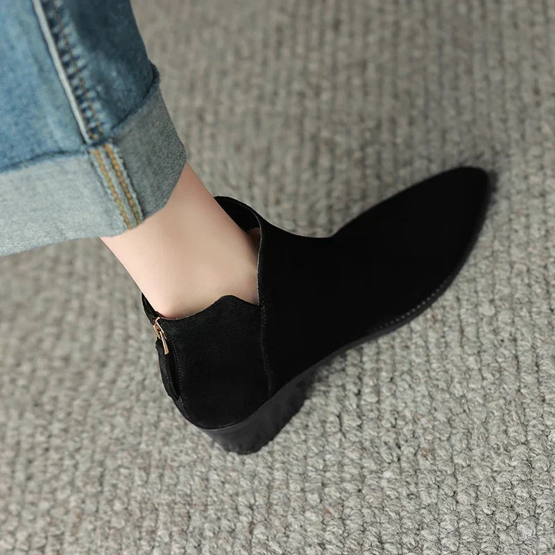 Farah | Botas Rectas de Piel Auténtica