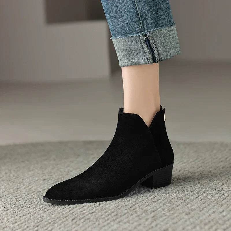 Farah | Botas Rectas de Piel Auténtica