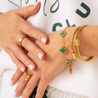 Amanda | Pulsera espiral triple bañada en oro de 18 quilates